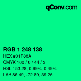Color code: RGB 1 248 138 | qconv.com
