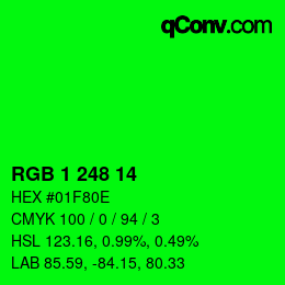 Color code: RGB 1 248 14 | qconv.com