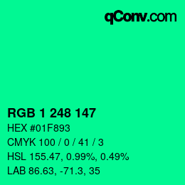 Color code: RGB 1 248 147 | qconv.com