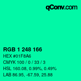 Color code: RGB 1 248 166 | qconv.com