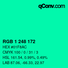Color code: RGB 1 248 172 | qconv.com