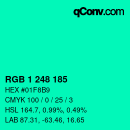 Color code: RGB 1 248 185 | qconv.com