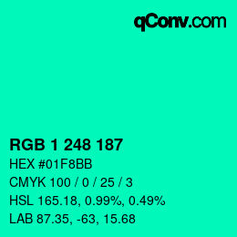 Color code: RGB 1 248 187 | qconv.com