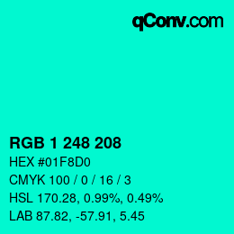 Color code: RGB 1 248 208 | qconv.com