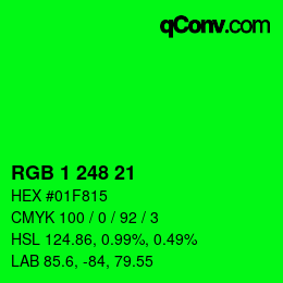 Color code: RGB 1 248 21 | qconv.com