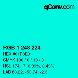 Color code: RGB 1 248 224 | qconv.com