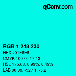 Color code: RGB 1 248 230 | qconv.com
