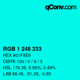 Code couleur: RGB 1 248 233 | qconv.com