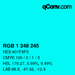 Color code: RGB 1 248 245 | qconv.com
