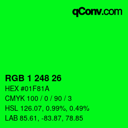 Color code: RGB 1 248 26 | qconv.com