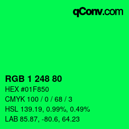 Color code: RGB 1 248 80 | qconv.com