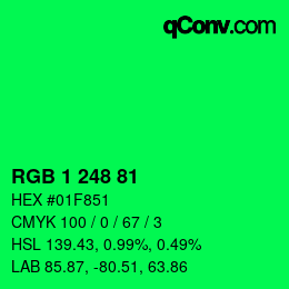 Color code: RGB 1 248 81 | qconv.com