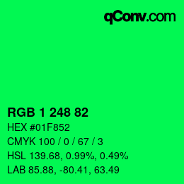 Color code: RGB 1 248 82 | qconv.com
