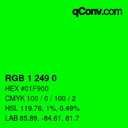 Color code: RGB 1 249 0 | qconv.com