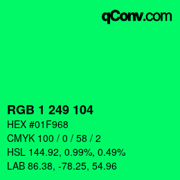 Color code: RGB 1 249 104 | qconv.com