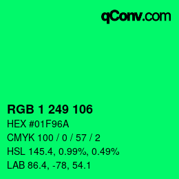 Color code: RGB 1 249 106 | qconv.com