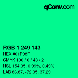 Color code: RGB 1 249 143 | qconv.com
