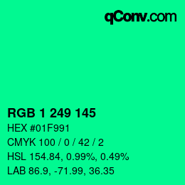 Color code: RGB 1 249 145 | qconv.com