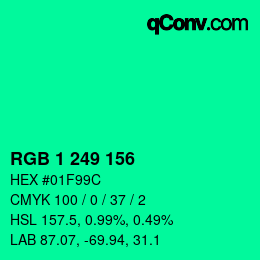 Color code: RGB 1 249 156 | qconv.com