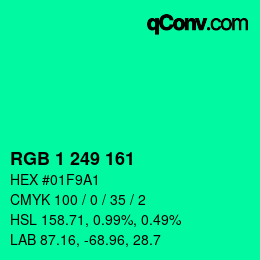 Color code: RGB 1 249 161 | qconv.com