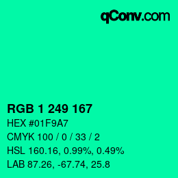Color code: RGB 1 249 167 | qconv.com