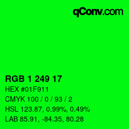 Color code: RGB 1 249 17 | qconv.com