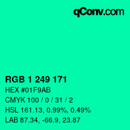 Color code: RGB 1 249 171 | qconv.com