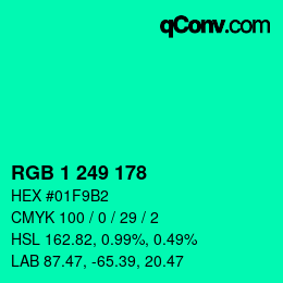 Color code: RGB 1 249 178 | qconv.com