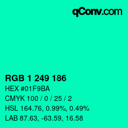 Color code: RGB 1 249 186 | qconv.com