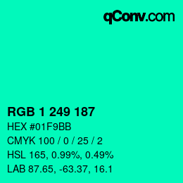 Color code: RGB 1 249 187 | qconv.com