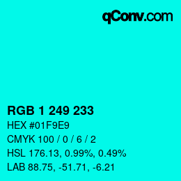Color code: RGB 1 249 233 | qconv.com
