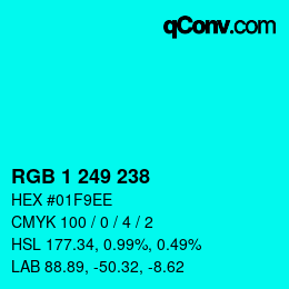 Color code: RGB 1 249 238 | qconv.com