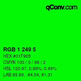Color code: RGB 1 249 5 | qconv.com