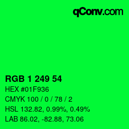 Color code: RGB 1 249 54 | qconv.com