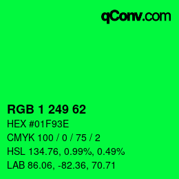 Color code: RGB 1 249 62 | qconv.com