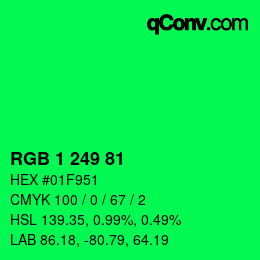 Color code: RGB 1 249 81 | qconv.com