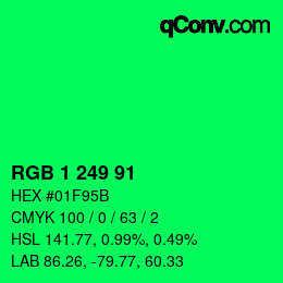 Color code: RGB 1 249 91 | qconv.com