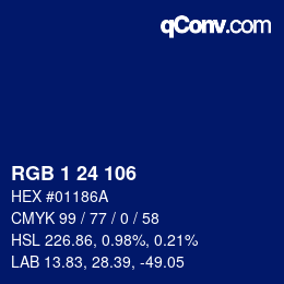 カラーコード: RGB 1 24 106 | qconv.com