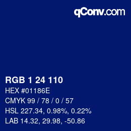 カラーコード: RGB 1 24 110 | qconv.com