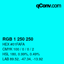 Color code: RGB 1 250 250 | qconv.com
