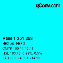 Color code: RGB 1 251 253 | qconv.com