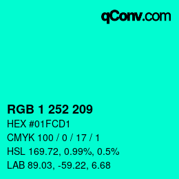 カラーコード: RGB 1 252 209 | qconv.com