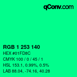 Color code: RGB 1 253 140 | qconv.com