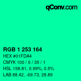 カラーコード: RGB 1 253 164 | qconv.com