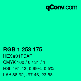 Color code: RGB 1 253 175 | qconv.com