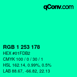 Color code: RGB 1 253 178 | qconv.com