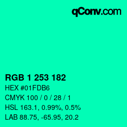 Color code: RGB 1 253 182 | qconv.com