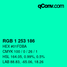 Color code: RGB 1 253 186 | qconv.com