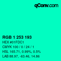 Color code: RGB 1 253 193 | qconv.com