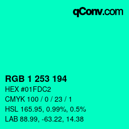 Color code: RGB 1 253 194 | qconv.com